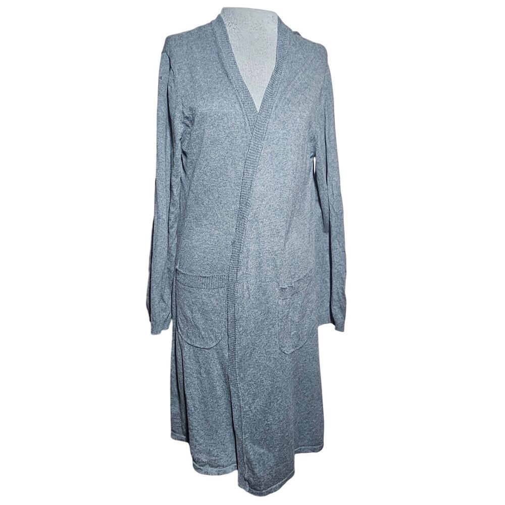 Gray Open Front Lightweight Cotton Sweater Size Large XL